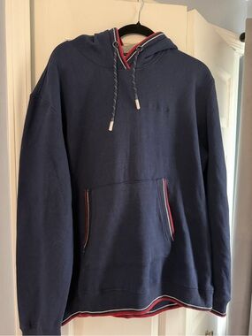 Ben Sherman Navy Hoodie with Red and White Trim